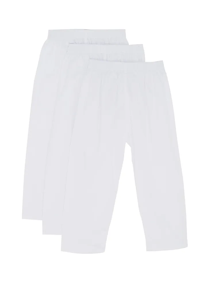3-Piece Long Sarwal Pants White