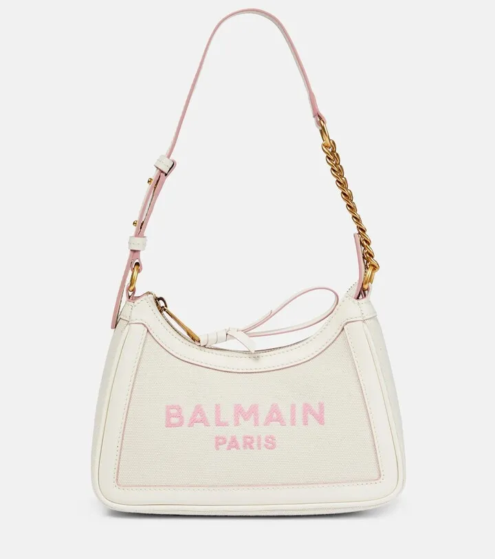 Small logo canvas shoulder bag