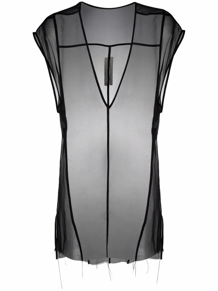 V-neck sheer vest