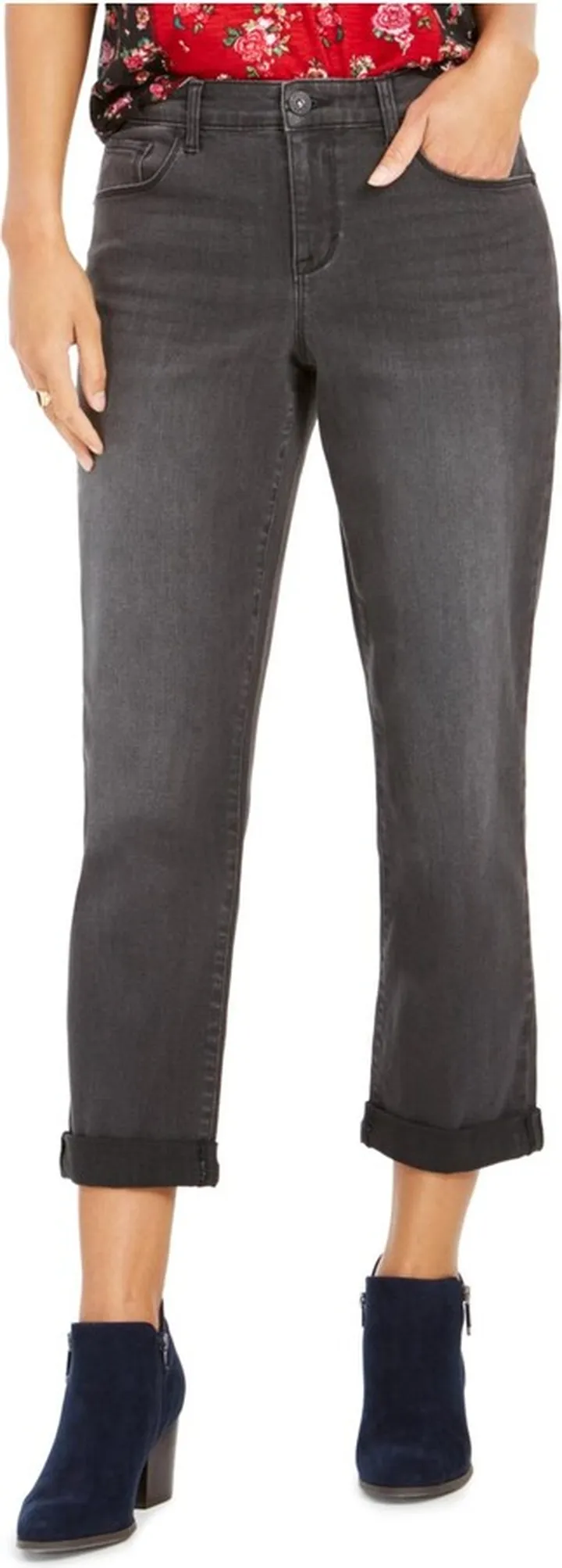 Womens Denim Ankle Boyfriend Jeans