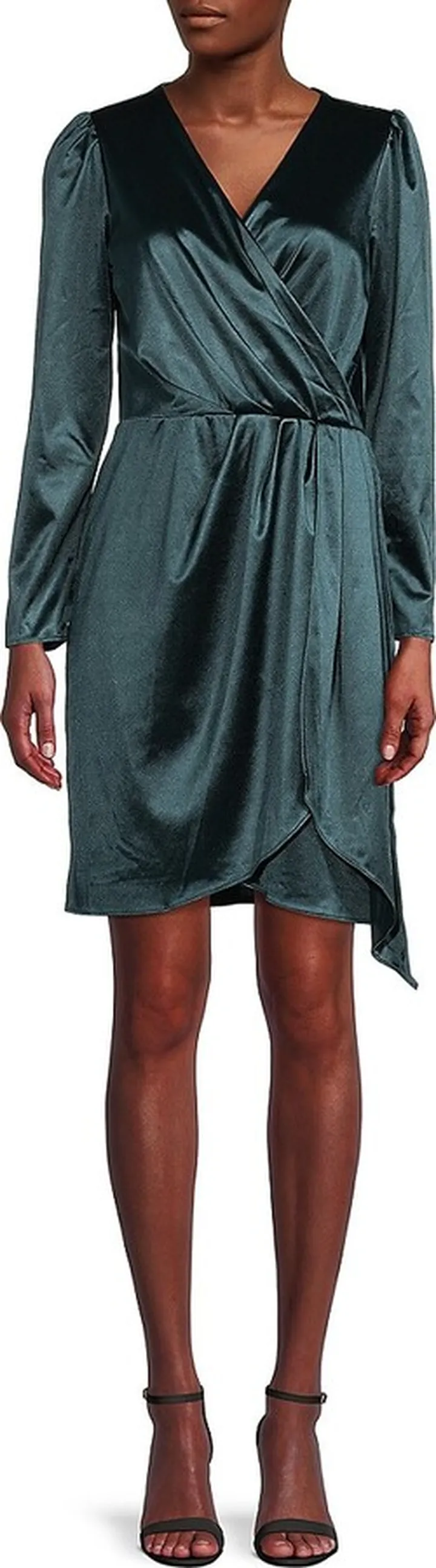 Asymmetric Faux Wrap Dress