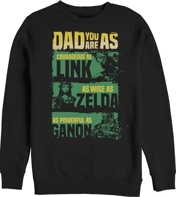 Men's Nintendo Father's Day Legend of Zelda Qualities Sweatshirt - Black - 3X Large