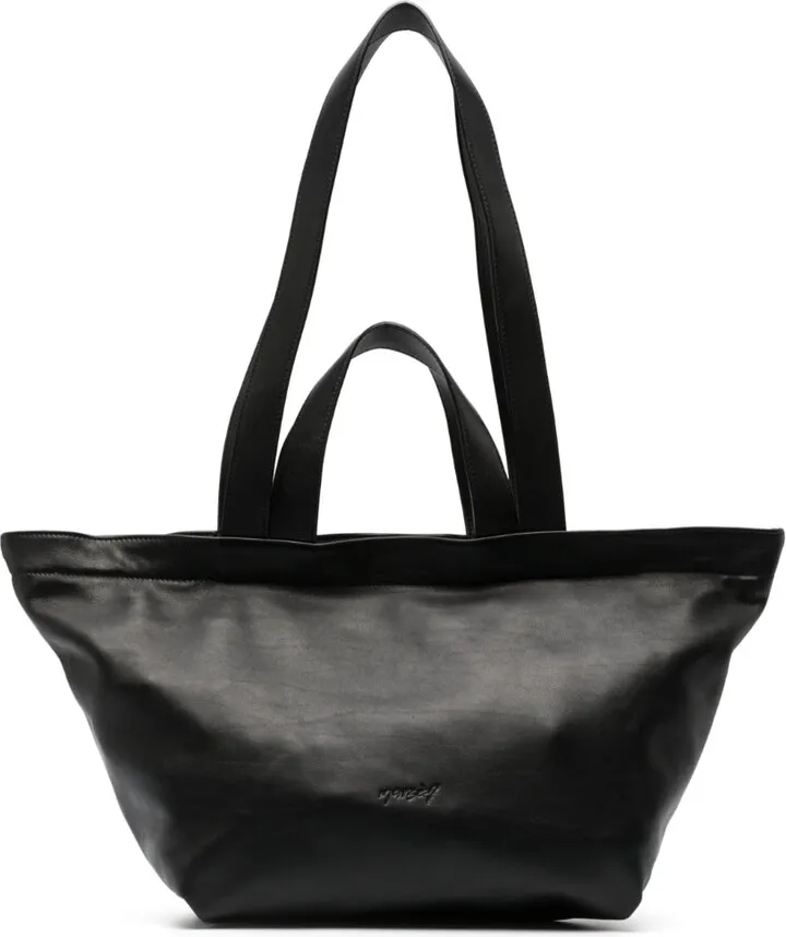 Trapezio leather tote bag