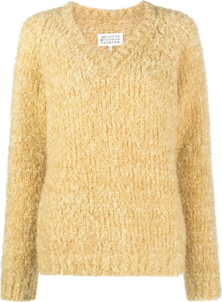 V-neck knitted jumper