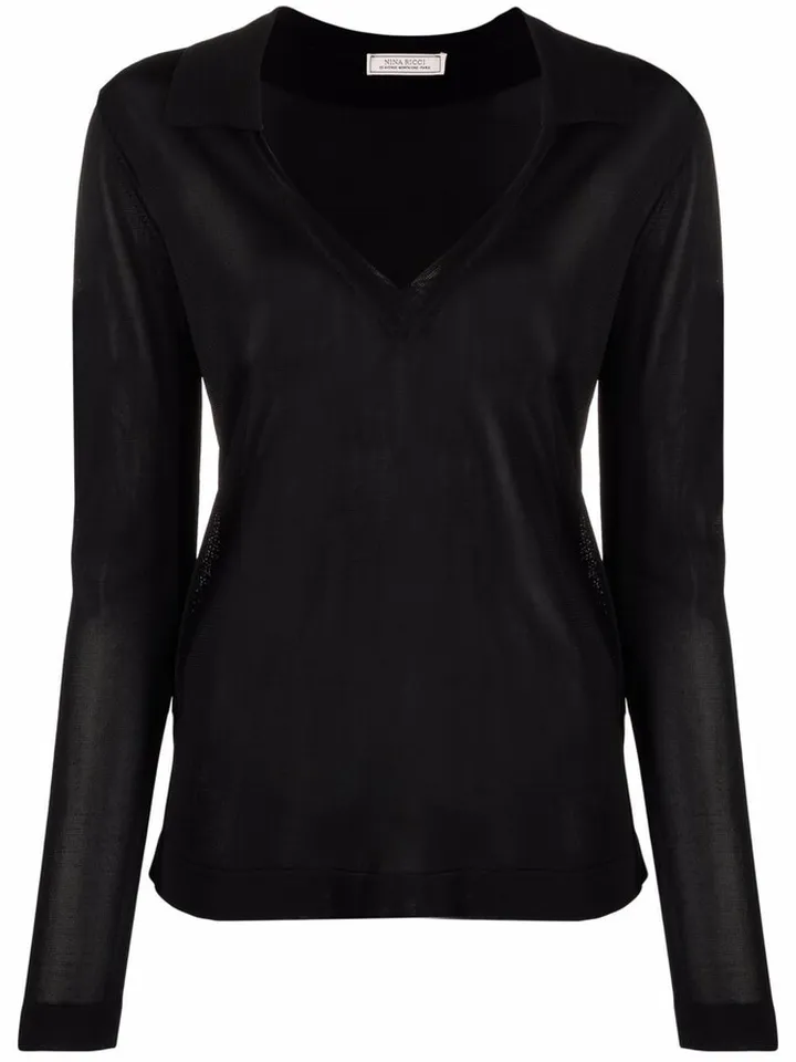 V-neck knitted jumper