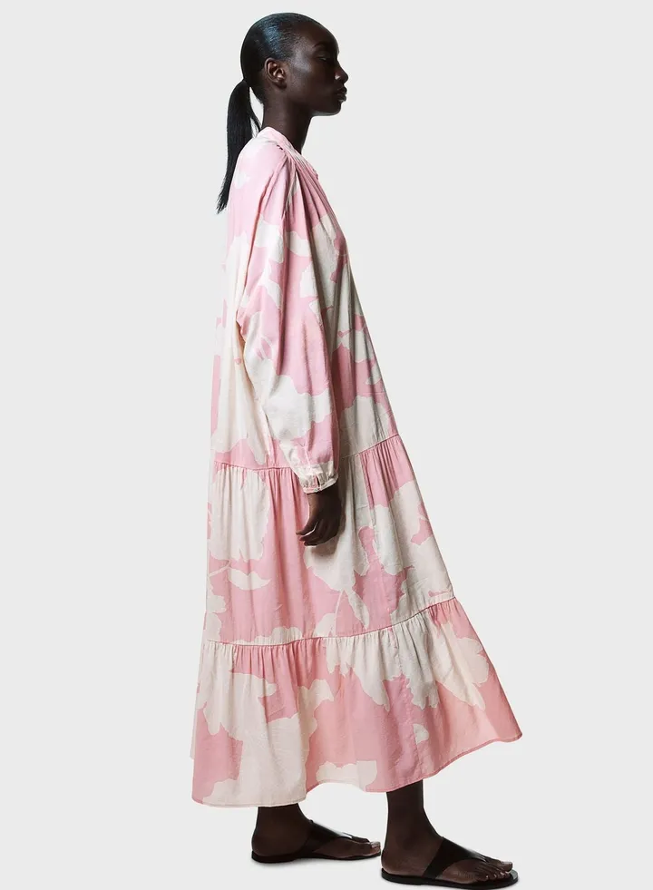 Puff Sleeve Tiered Floral Dress