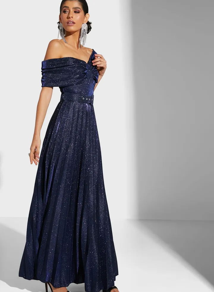 Tamara Jamal Bardot Shimmer Dress