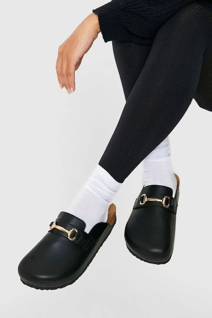 Bar Detail Closed Toe Clogs