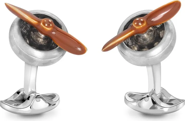 Deakin & Francis - Deakin & Francis Sterling Silver Propeller Cufflinks