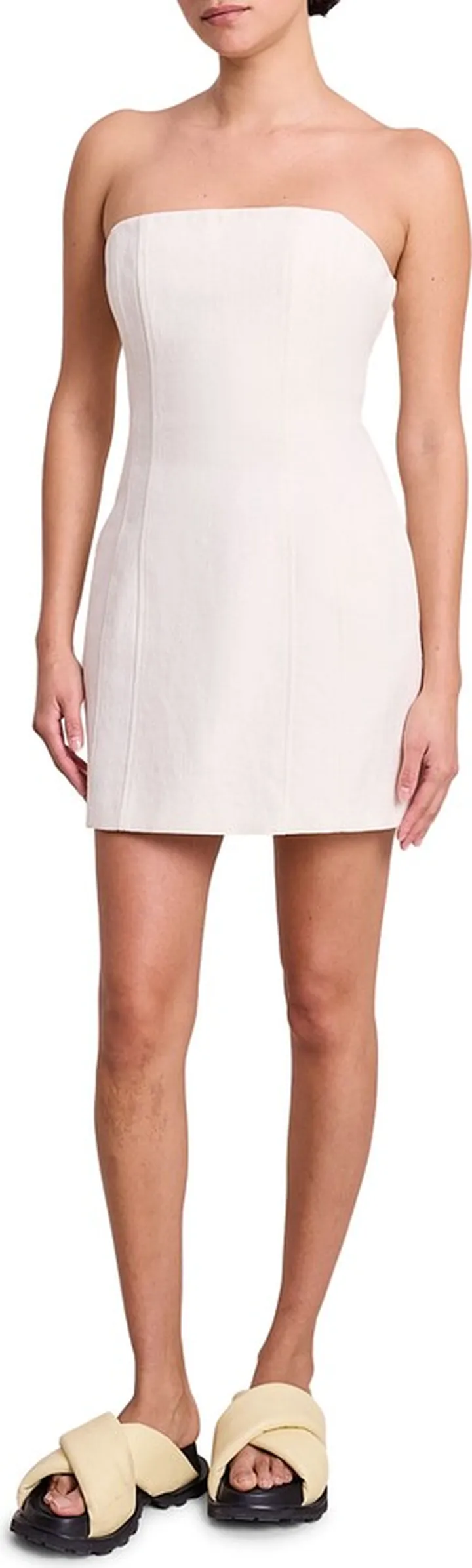 Elsie Strapless Linen & Cotton Minidress