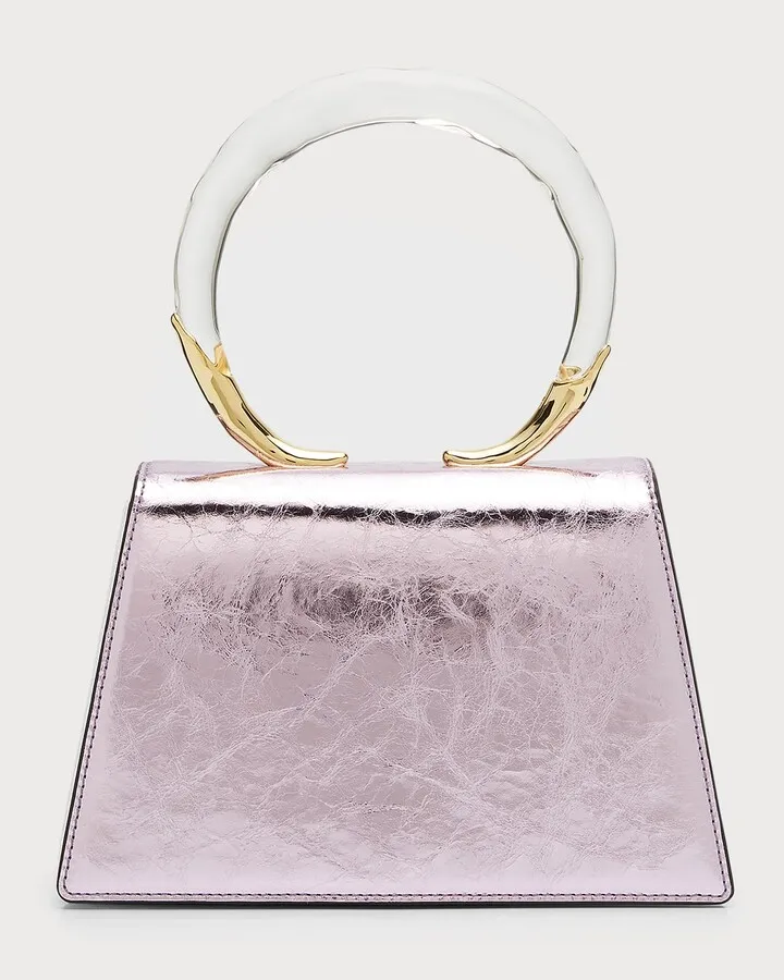 Lucite Quad Metallic Leather Handbag