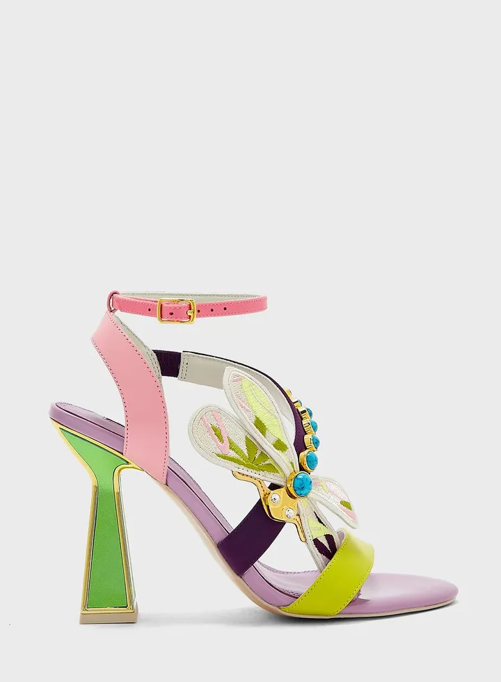 Flared Frame High Heel Sandals