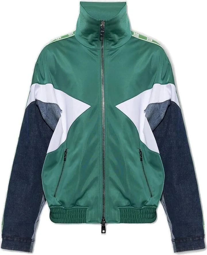 Dolce & Gabbana Washed Denim Technical Jersey Jacket