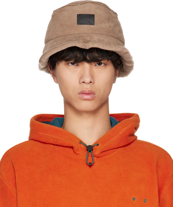 Paul Smith Brown Paneled Shearling Bucket Hat