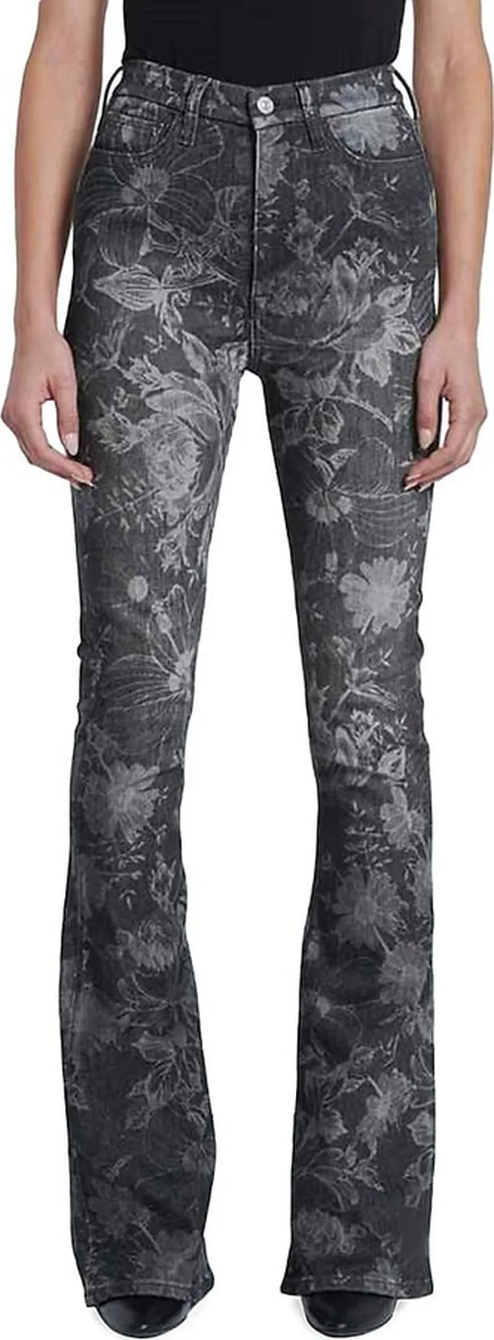 Ultra High-Rise Floral Boot-Cut Jeans