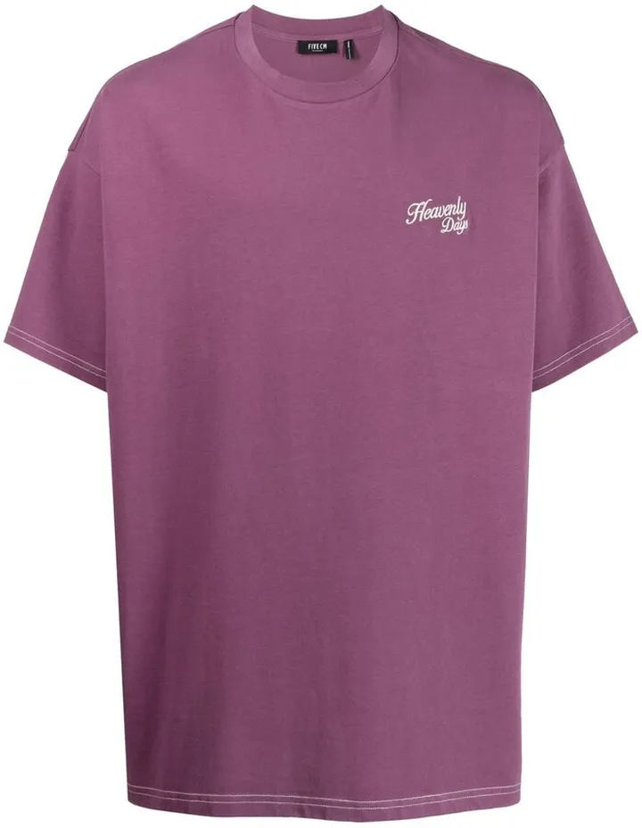 graphic-embroidered cotton T-shirt
