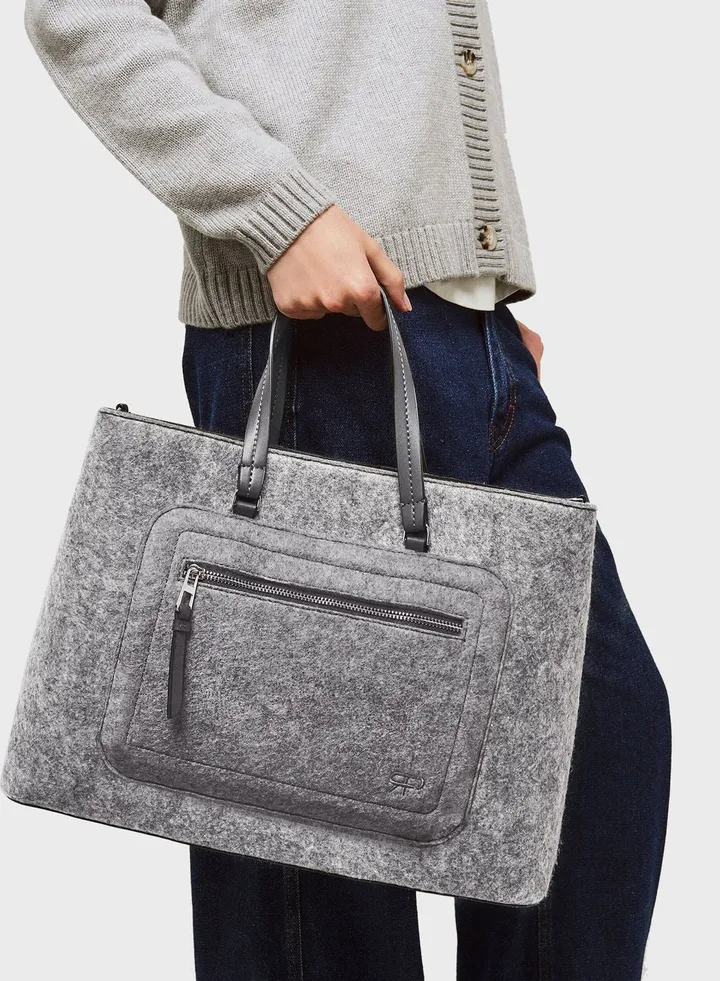 Top Handle Zip Over Tote