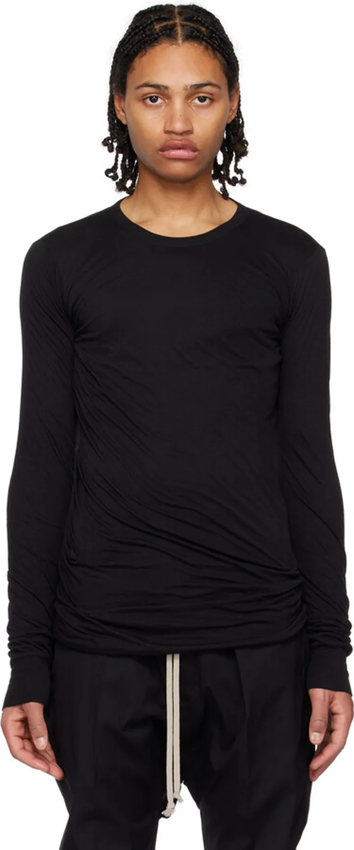 Rick Owens Black Double Long Sleeve T-Shirt