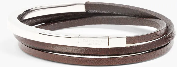 Sterling silver and leather bracelet