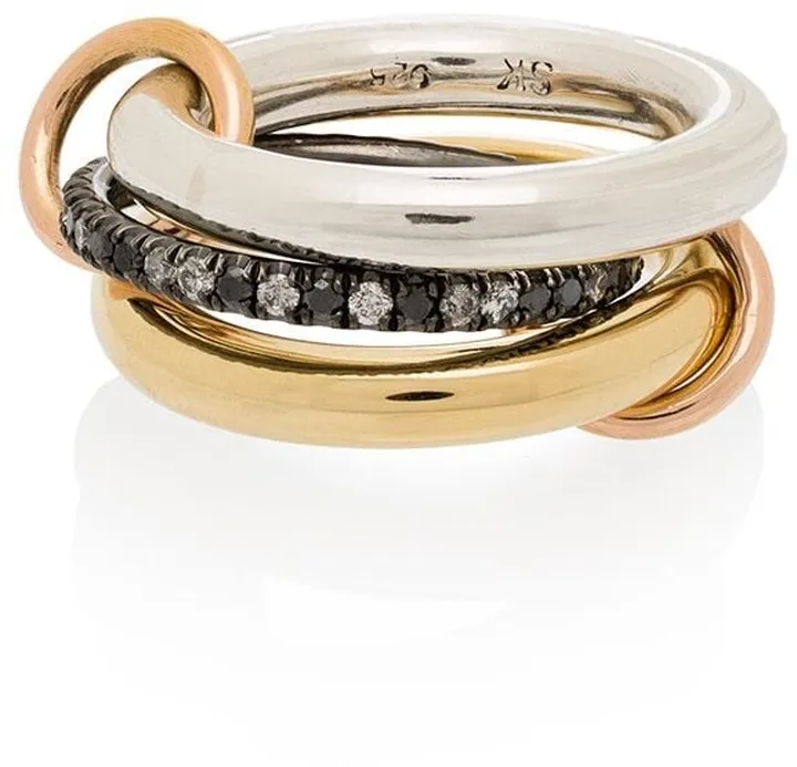 18K yellow gold Libra diamond ring