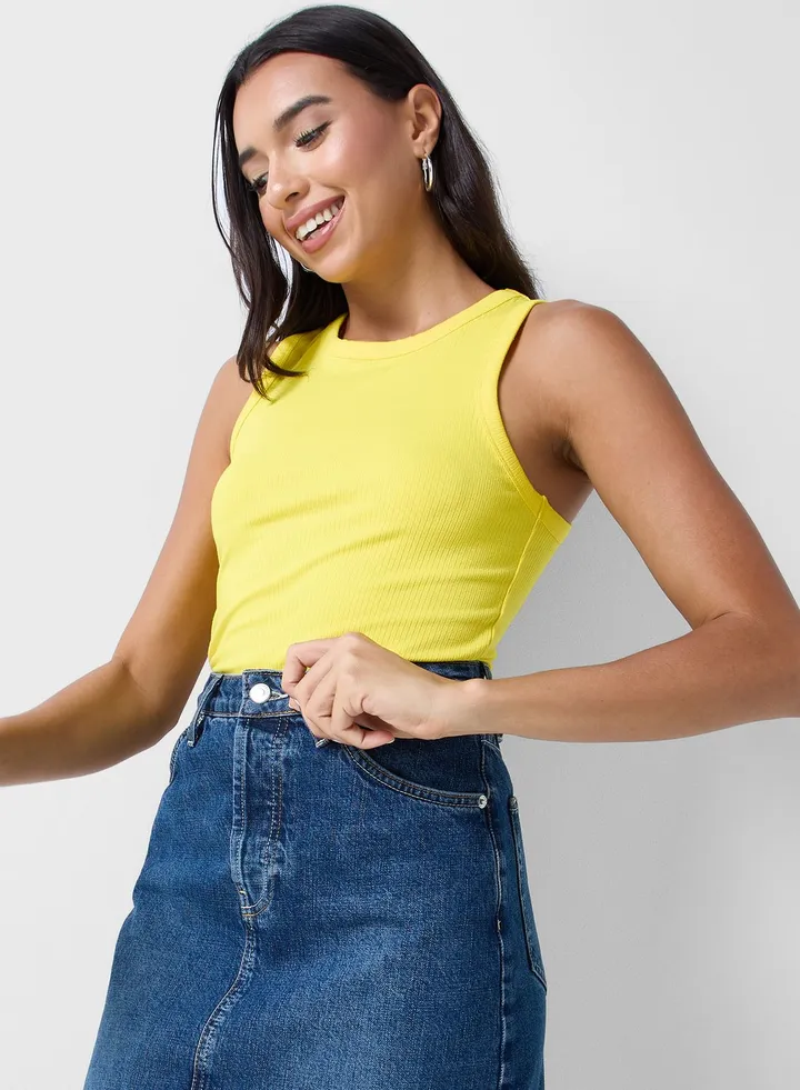 Ribbed Knitted Tank Top