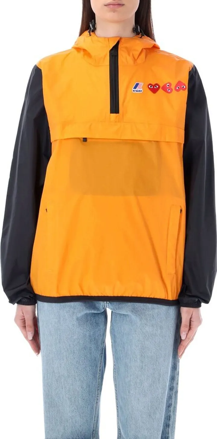 Comme des Garçons Play Logo-Patch Hooded Pullover Jacket