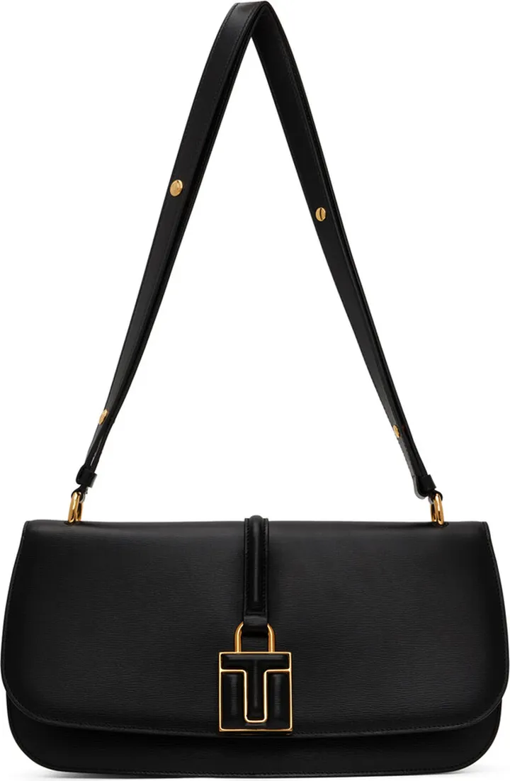 TOM FORD Black 001 Lock Flap Bag