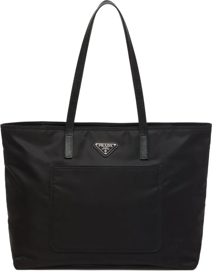 Re-Nylon embroidered tote bag