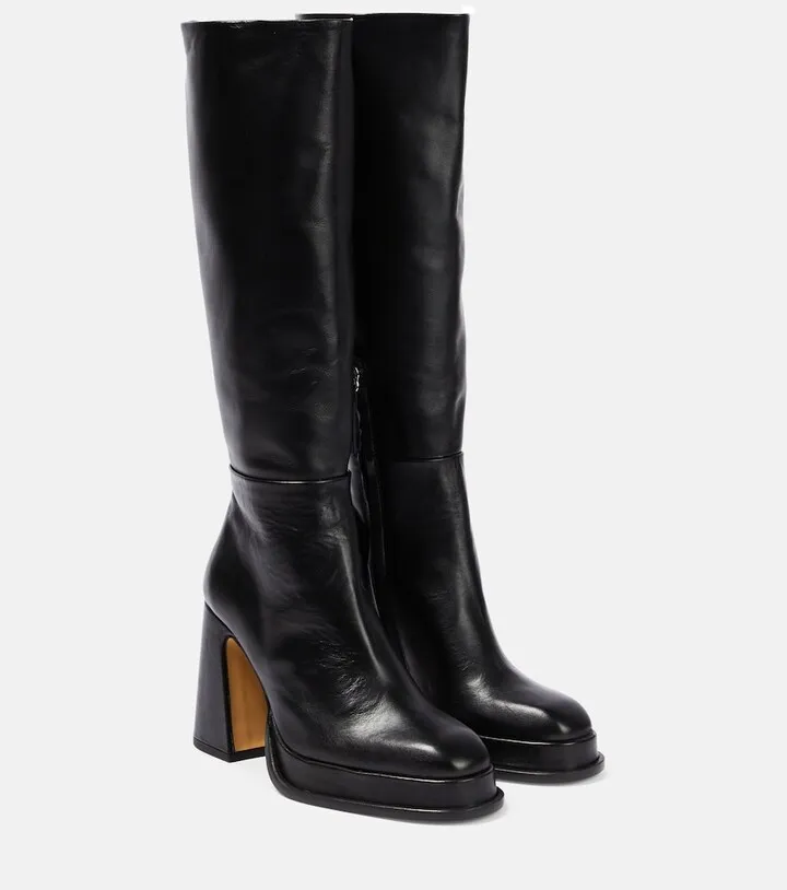Begonia leather platform boots