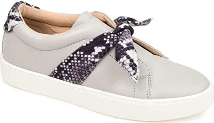Journee Collection Womens Ash Tru Comfort Foam Almond Toe Slip On Sneakers Grey 10 Medium Womens US