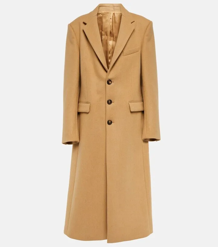 Single-breasted wool coat