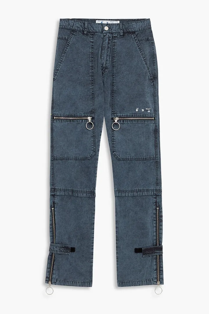 OW slim-fit printed cotton cargo pants