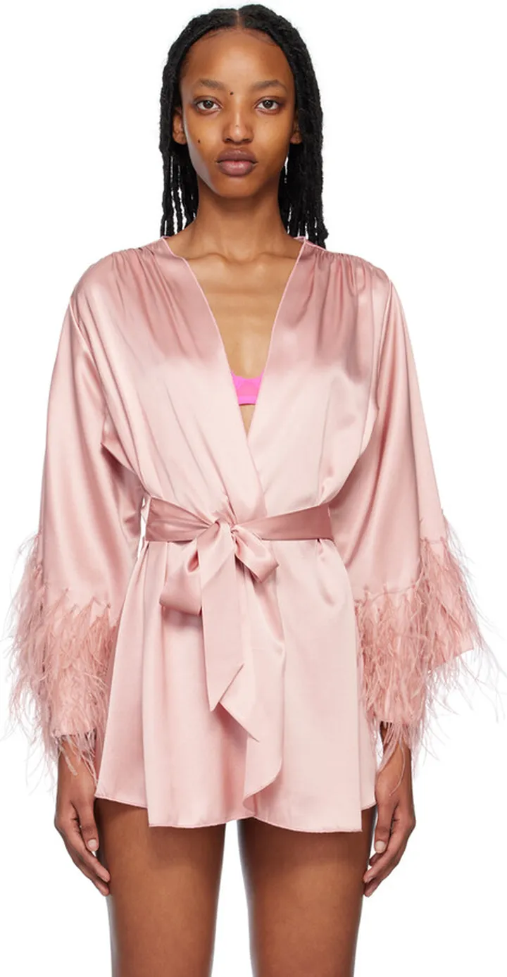 Fleur du Mal Pink Angel Sleeve Robe