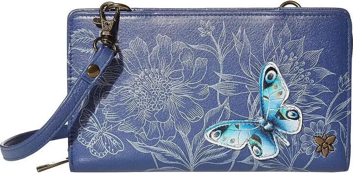 Anuschka Cell Phone Crossbody Wallet 1149 (Garden of Delights) Handbags