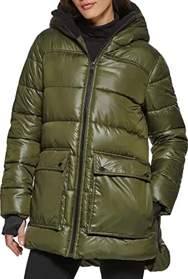 Kenneth Cole Women's Mixed Media Heavyweight Puffer