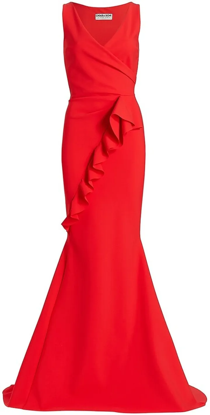 Keke Ruffled Jersey Gown