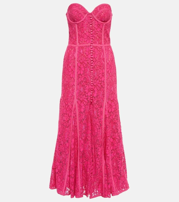 Elodie lace bustier maxi dress
