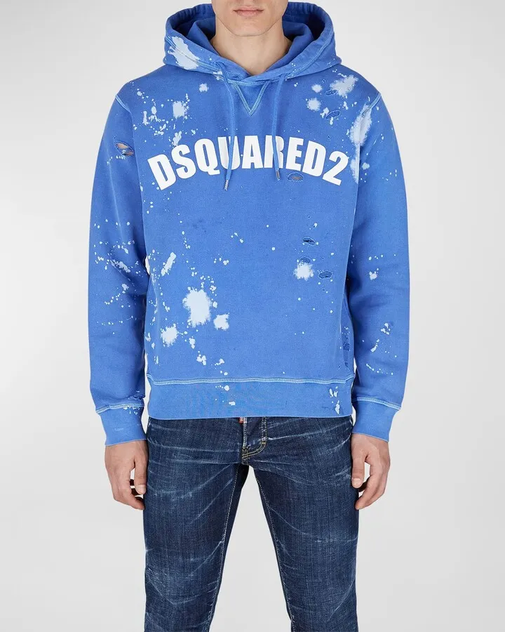 Men's Goth Foam Destroyed Hoodie