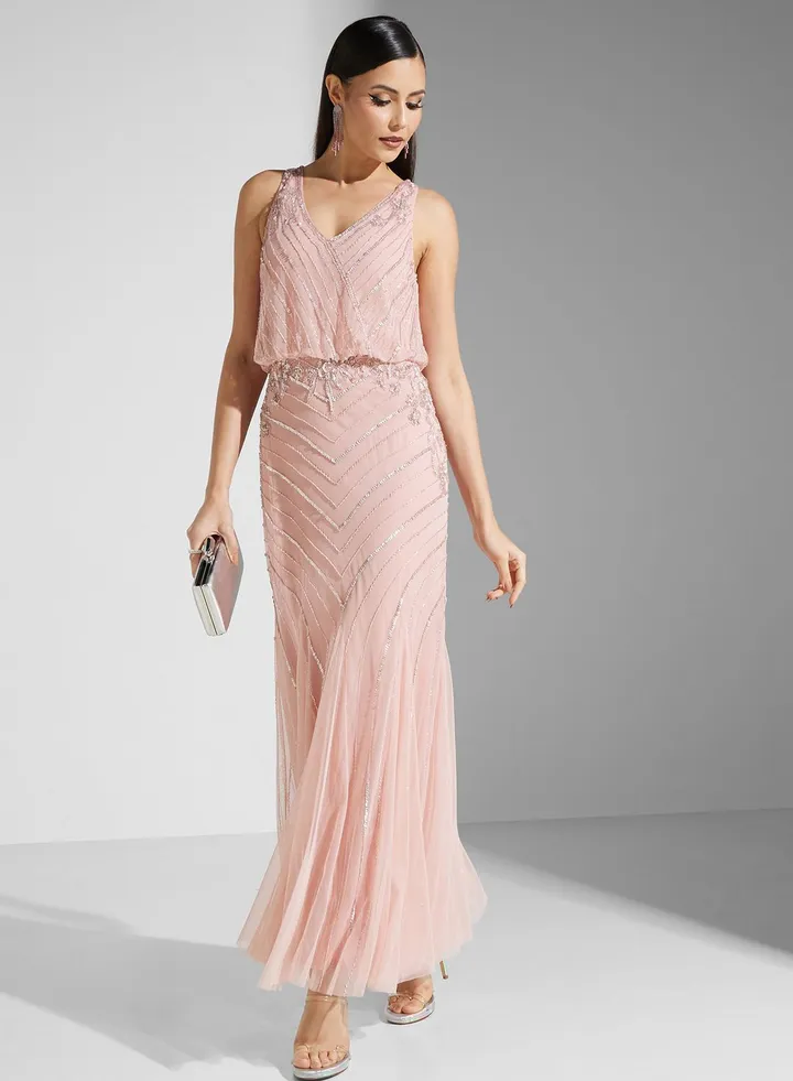Sleeveless Embellished Dress