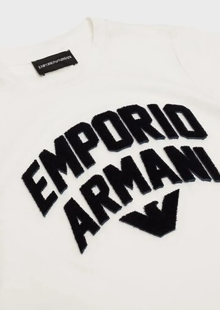 Tencel blend jersey T-shirt with matching Emporio Armani logo