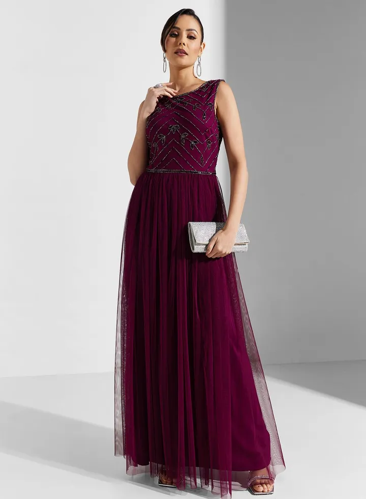 Sleeveless Embellished Dress