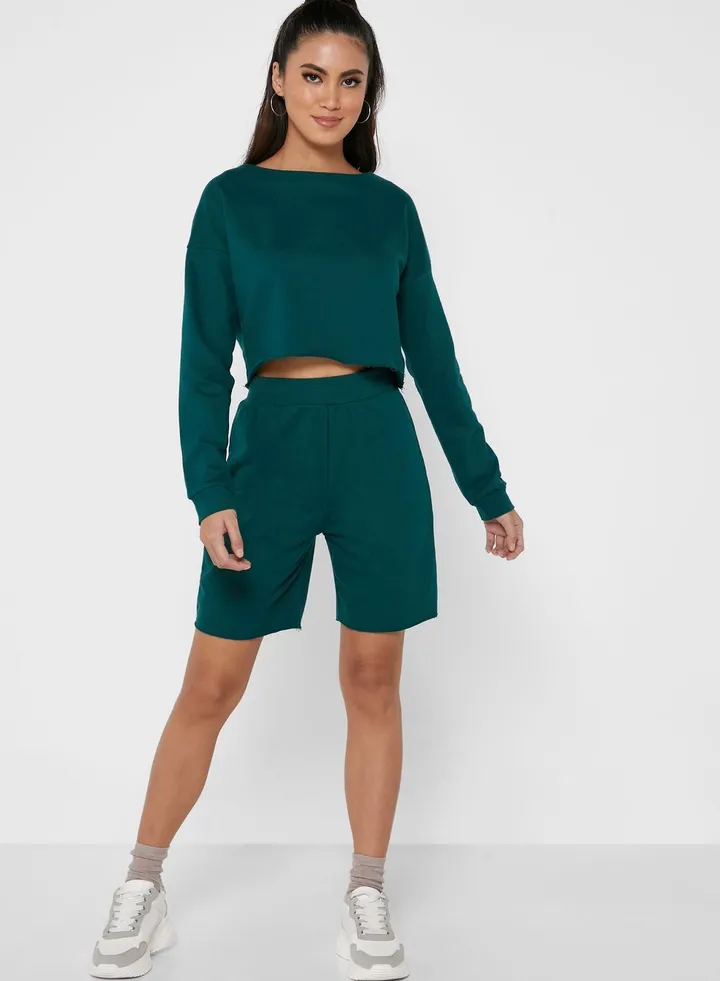 Cropped Sweatshirt & Short Set