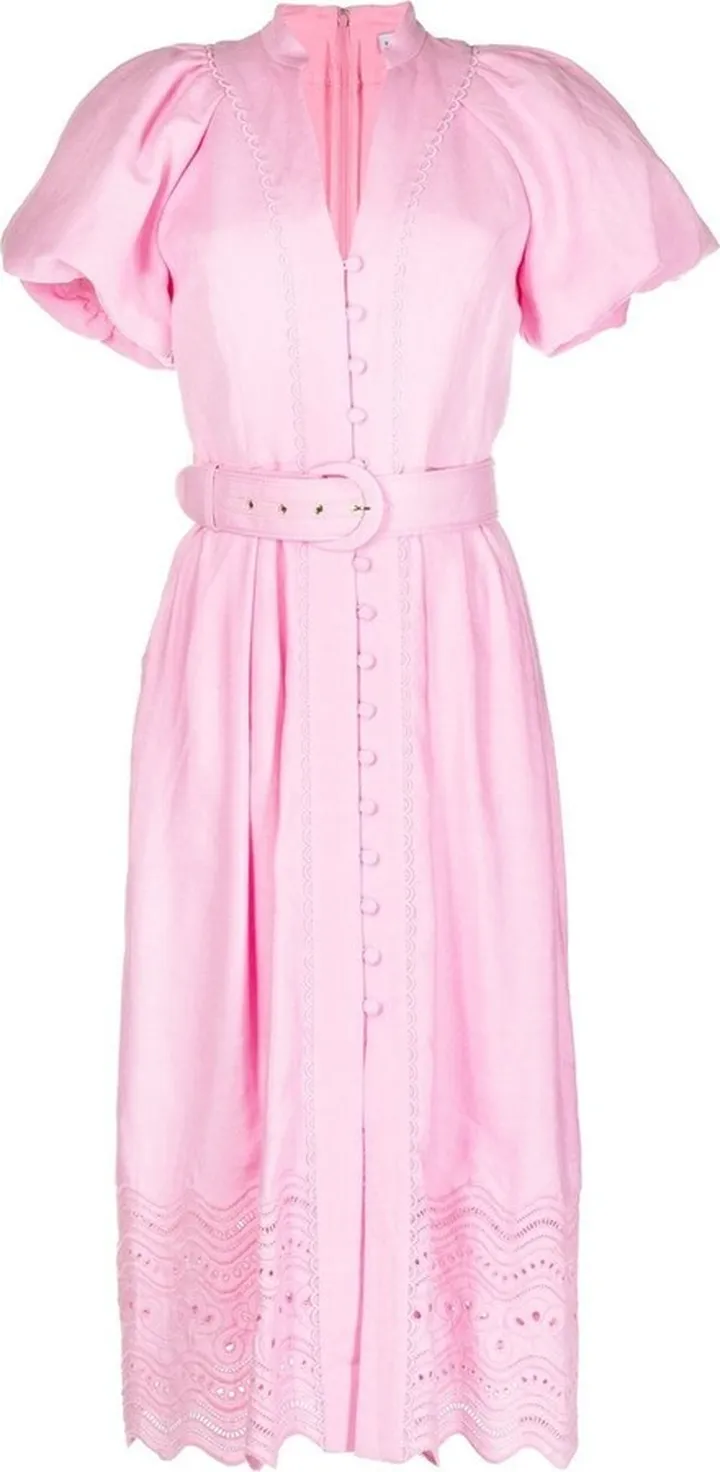 Emile puff-sleeve midi dress