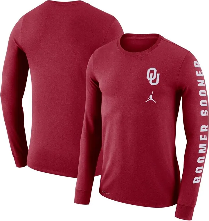 Men's Jordan Brand Crimson Oklahoma Sooners Local Mantra Performance Long Sleeve T-shirt