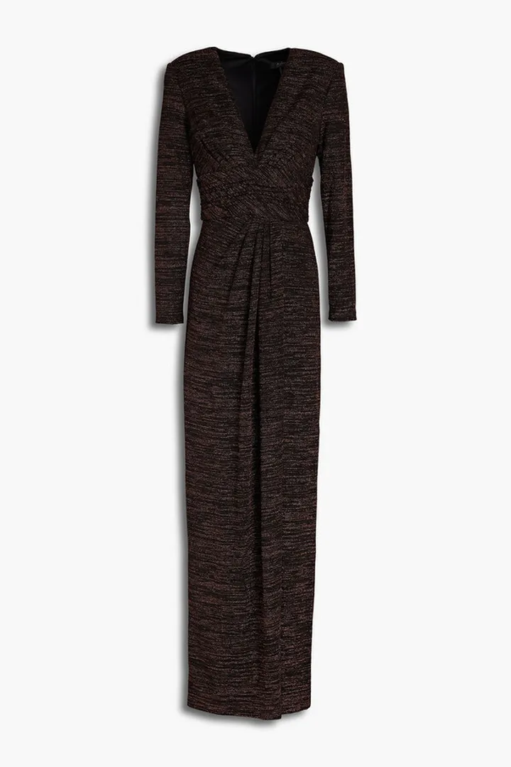 Metallic knitted maxi dress