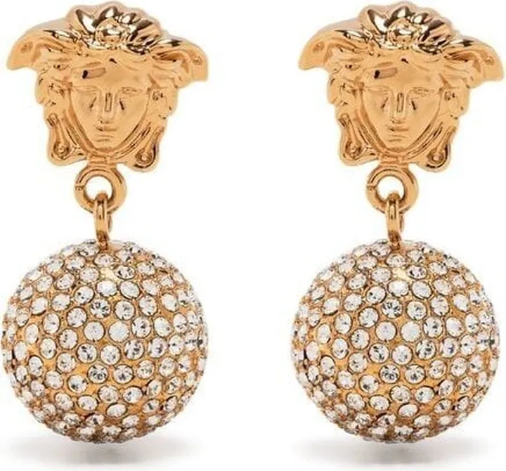 La Medusa crystal-embellishment drop earrings