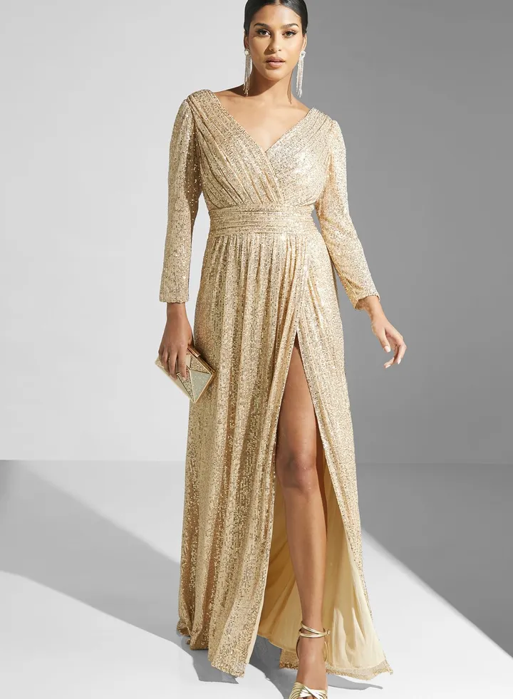Sequin Tiered Dress