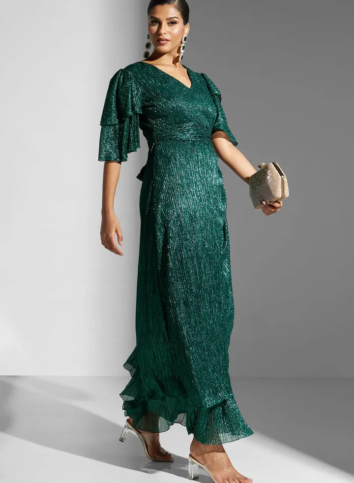Flouncy Sleeve A-Line Dress