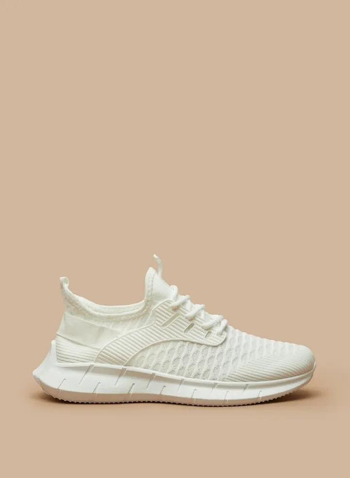 Men Textured Sports Shoes with Lace Detail