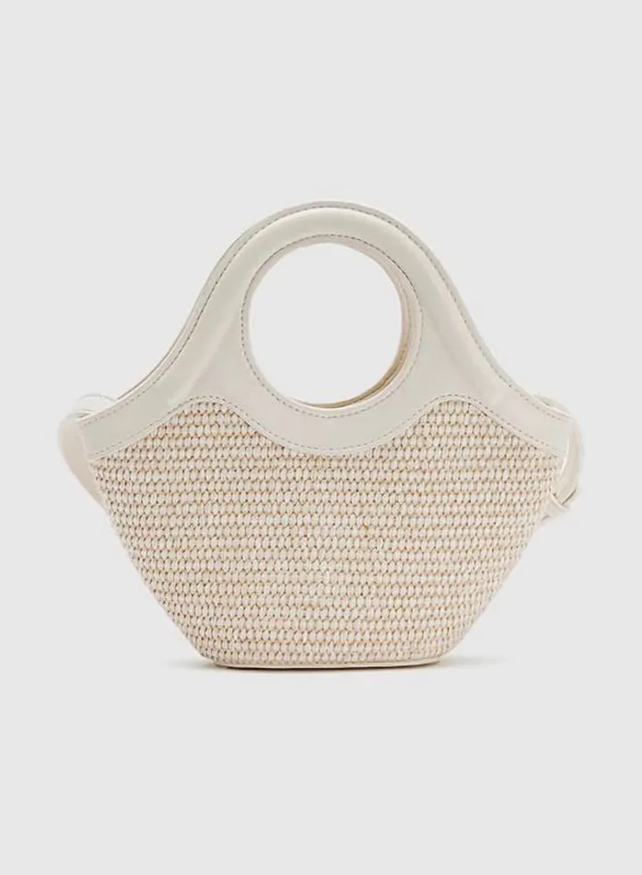 Raffia Handbag with Detachable Strap
